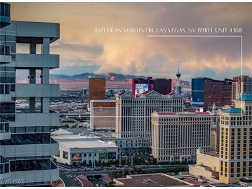 Panoramic daytime view of the Las Vegas strip from the condo at 4471 Dean Martin Dr at 4471 Dean Martin Dr # 4308, Las Vegas, NV 89103