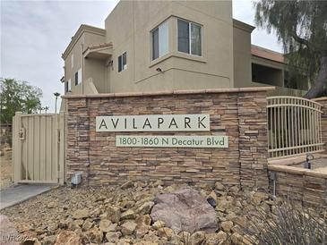 Attractive brick sign at Avila Park Condominiums located at 1800-1860 N Decatur Blvd, Las Vegas at 1858 N Decatur Blvd # 204, Las Vegas, NV 89108