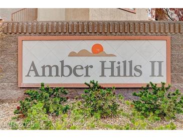 Amber Hills II community sign with manicured greenery at , Las Vegas, NV 89118