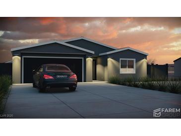 Charming single-story home with a two-car garage, modern design, and well-maintained landscaping at 1280 S Yosemite Ave, Pahrump, NV 89048