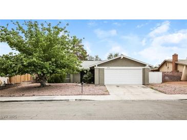 Charming single-story home featuring a spacious two-car garage and a well-maintained front yard at 3751 Crellin Cir, Las Vegas, NV 89120