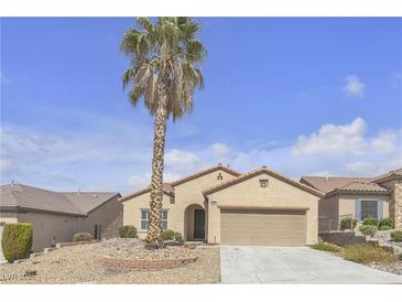 Charming single-story home with a well-maintained yard and a tall palm tree on a sunny day at 2256 Cordaville Dr, Henderson, NV 89044