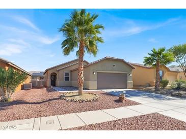 Charming single-story home with a two-car garage, desert landscaping, and a welcoming curb appeal at 1024 Fishing St, Henderson, NV 89011