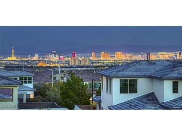Stunning Las Vegas city view from the property's exterior, offering a picturesque panorama at 182 Robledo St, Las Vegas, NV 89138