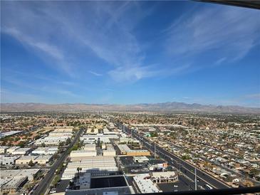 Expansive aerial view showcasing the city skyline and distant mountains, promoting the scenic location at 4381 W Flamingo Rd # 3109, Las Vegas, NV 89103