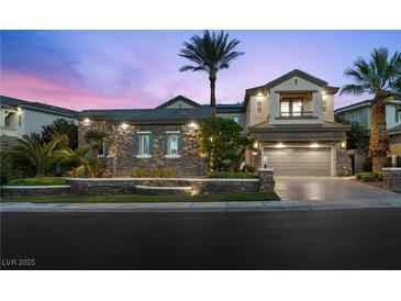 Charming two-story home features desert landscaping, stone accents, and a spacious two-car garage at , Las Vegas, NV 89135