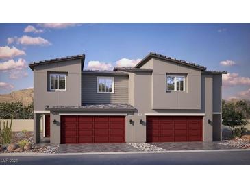 Contemporary two-story home featuring a modern design and a two-car garage at 220 Biscotti Ave # Lot 127, North Las Vegas, NV 89084