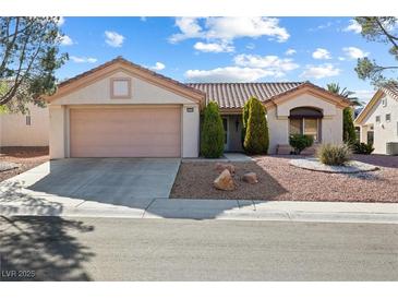 Charming single-story home featuring a two-car garage and well-maintained landscaping in a peaceful neighborhood at 2605 Lotus Hill Dr, Las Vegas, NV 89134