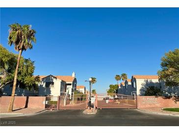 El Parque Condominiums gated entrance on Edmond Street, featuring lush landscaping and well-maintained buildings at 1800 Edmond St # 218, Las Vegas, NV 89146