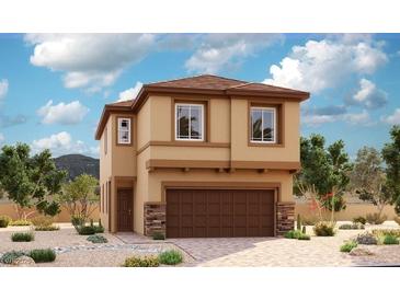 Charming two-story home with a desert landscape and a two-car garage at 3442 Cromford Dr, North Las Vegas, NV 89081