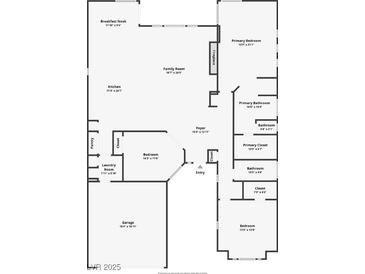 Detailed floor plan showcasing the layout, room dimensions, and spatial relationships of the home's interior at 11119 River Hills Ln, Las Vegas, NV 89135