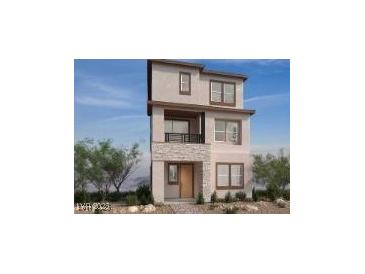 Modern three-story home showcasing contemporary design and neutral color palette at 1544 Little Penguin St, Las Vegas, NV 89138