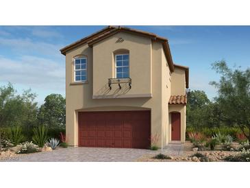 Charming two-story home featuring a 2 car garage, and lovely landscaping at 340 N Taylor St, Henderson, NV 89015