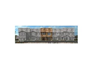 New townhome with brick facade, multi-pane windows and covered entrances at 2776 Via Napoli, Henderson, NV 89044