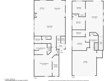 Detailed floor plan showcasing the layout of the two-story home at 8745 Dodds Canyon St, Las Vegas, NV 89131