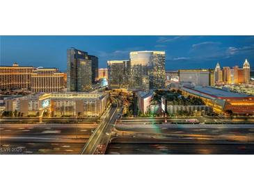 Stunning evening view of the city skyline featuring bright lights and bustling streets at 4525 Dean Martin Dr # 2903, Las Vegas, NV 89103