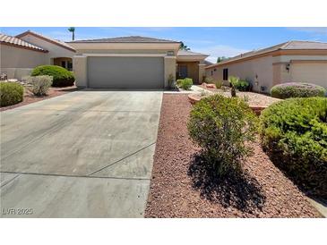 Single-story home with well-maintained landscaping and a two-car garage and driveway at 3053 Monroe Park Rd, Henderson, NV 89052