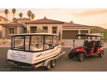 Gorgeous home with a private boat and golf cart for enjoying the Southshore Lifestyle at 9 Rue Grimaldi Way, Henderson, NV 89011
