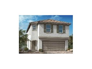 Charming two-story home featuring a symmetrical facade and attached two-car garage at 9534 Marsh Aster St, Las Vegas, NV 89139