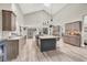 Spacious kitchen featuring a large island, high ceilings, and modern cabinetry at 1813 Skyline Dr, Las Vegas, NV 89117