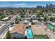 Aerial view showing house, pool, and large backyard at 1420 S 8Th St, Las Vegas, NV 89104