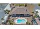 Aerial view showcasing the house, pool, and backyard at 2851 S Winchester Ave, Pahrump, NV 89048