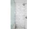Contemporary shower featuring white subway tile and modern fixtures at 4471 Dean Martin Dr # 2205, Las Vegas, NV 89103