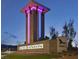 Lighted entrance to Skye Canyon community at 9031 Coastal Oaks St, Las Vegas, NV 89166