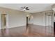 Hardwood floor living room with access to hallway at 8255 S Las Vegas Blvd # 1521, Las Vegas, NV 89123