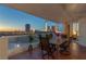 Spacious balcony with city views and dining furniture at 2747 Paradise Rd # 404, Las Vegas, NV 89109