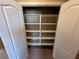 Organized closet with adjustable shelving, providing ample storage space at 7421 Old Compton St, Las Vegas, NV 89166