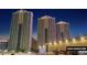 Night view of the MGM Signature high-rise building complex at 135 E Harmon Ave # 1020, Las Vegas, NV 89109