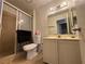 Bathroom features a walk-in shower and single sink vanity at 213 N Lamb Blvd # D, Las Vegas, NV 89110