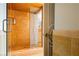 Spacious walk-in shower featuring luxurious tiling and glass doors within a condo bathroom at 3111 Bel Air Dr # 28C, Las Vegas, NV 89109