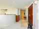 Elegant hallway with recessed lighting, marble floors, and a decorative cat statue at 3111 Bel Air Dr # 28C, Las Vegas, NV 89109