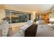 Comfortable main bedroom boasts amazing city views and modern decor at 3111 Bel Air Dr # 28C, Las Vegas, NV 89109