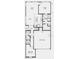 First floor plan featuring kitchen, great room, primary suite, half bath, and two-bay garage at 98 Via Franello, Henderson, NV 89011