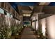 Well-lit walkway showcasing the modern architectural design at 12 Chisel Crest Ct, Henderson, NV 89012