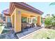 Covered patio with seating area, adjacent to the pool at 204 Starlite Dr, Las Vegas, NV 89107