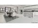Modern kitchen with island and breakfast bar, open to dining area at 7090 Fazio Dr, Las Vegas, NV 89110