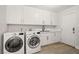 Laundry room with white cabinets, washer, and dryer at 3784 Pama Ln, Las Vegas, NV 89120