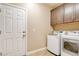 The laundry room includes modern washer and dryer units, and custom cabinets for storage at 5301 Fairbranch Ln, Las Vegas, NV 89135