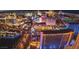 Night aerial view of Las Vegas, highlighting the vibrant city landscape at 646 Agate Bridge St, Las Vegas, NV 89138