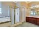 Bathroom boasts a large shower, soaking tub, and double vanity at 1860 E Ford Ave, Las Vegas, NV 89123