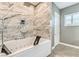 Modern bathroom with large walk-in shower and jetted bathtub at 4775 E Beacon Ridge Dr, Pahrump, NV 89061