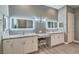 Elegant bathroom with double vanity and granite countertop at 4775 E Beacon Ridge Dr, Pahrump, NV 89061