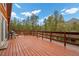 Open wood deck with grill, overlooking the treelined landscape with mountain view at 2196 Via Dulcedo St, Mount Charleston, NV 89124