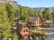 Stunning aerial view of two beautiful cabins nestled in a lush mountain setting at 2196 Via Dulcedo St, Mount Charleston, NV 89124