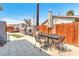 Backyard patio with dining table and chairs at 1334 Eastwood Dr, Las Vegas, NV 89104