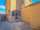 Private backyard with gravel and a screened-in patio at 4590 Lime Straight Dr, Las Vegas, NV 89115